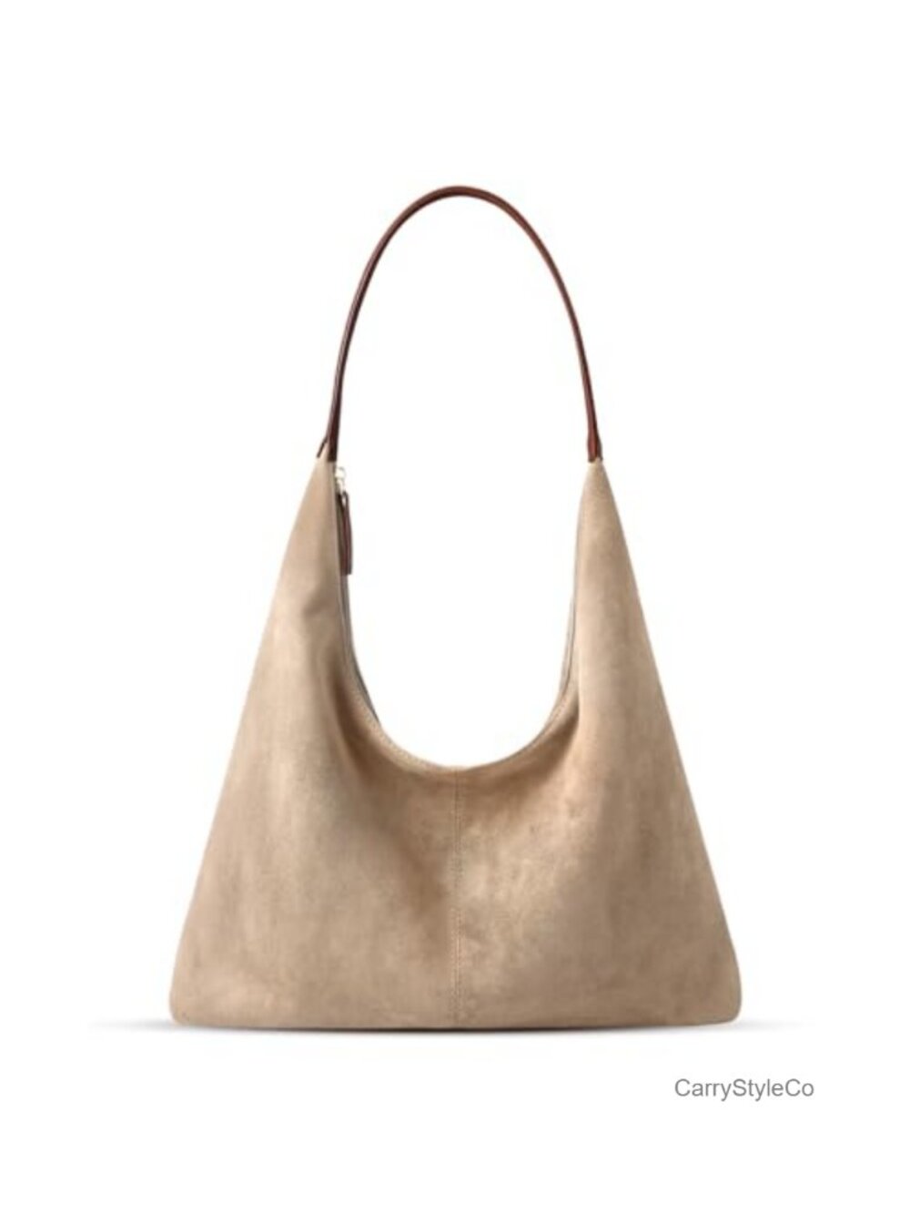 Faux Suede Slouchy Hobo Shoulder Bag Crescent Crossbody Tote Purse